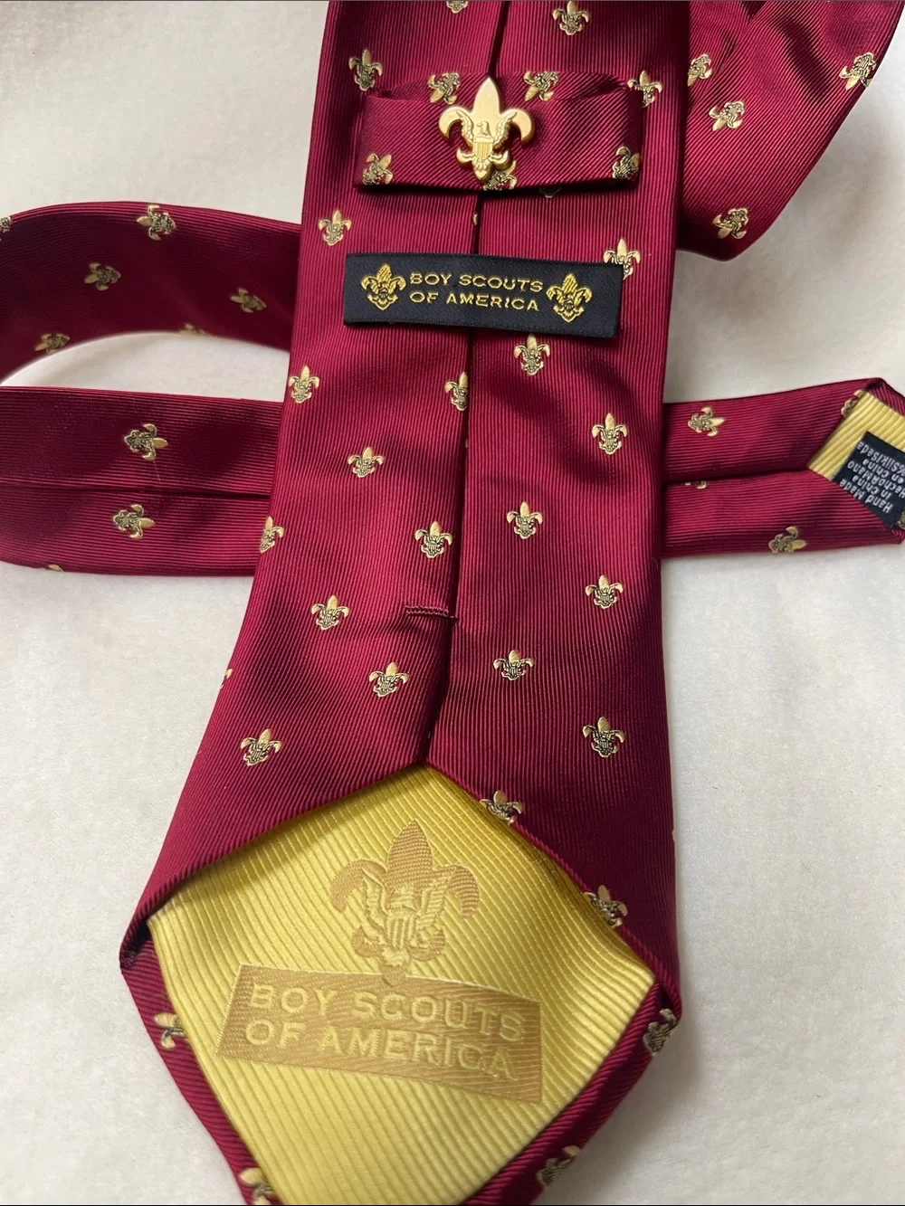 Boy Scouts Men's Burgundy Silk Tie -
